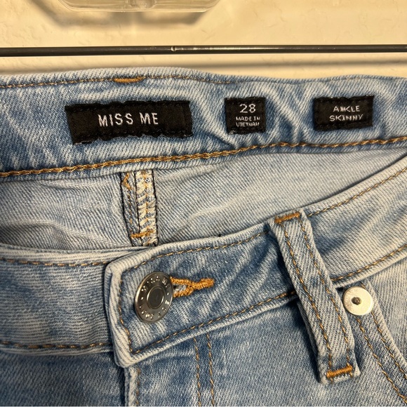 Miss Me Blue and Orange Embroidered Skinny Jeans - Picture 2 of 8